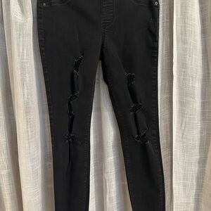 Old Navy Black Distressed Skinny Jeans